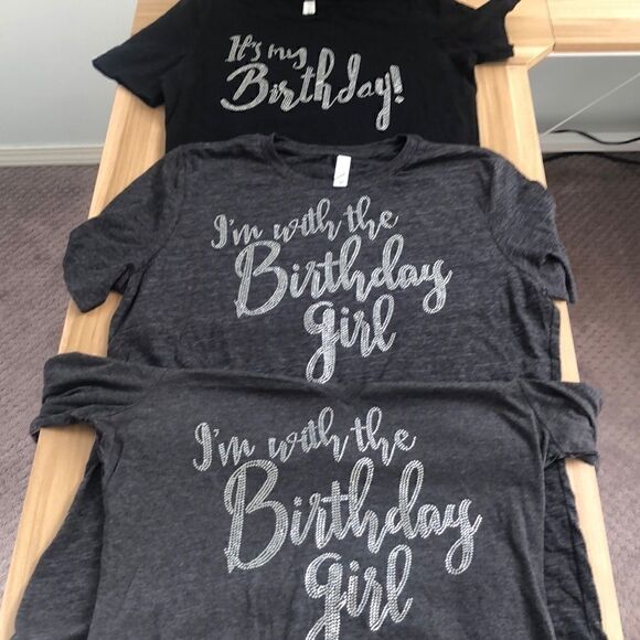 3 Birthday Celebration T-shirts.  Size S/M. - Picture 1 of 6